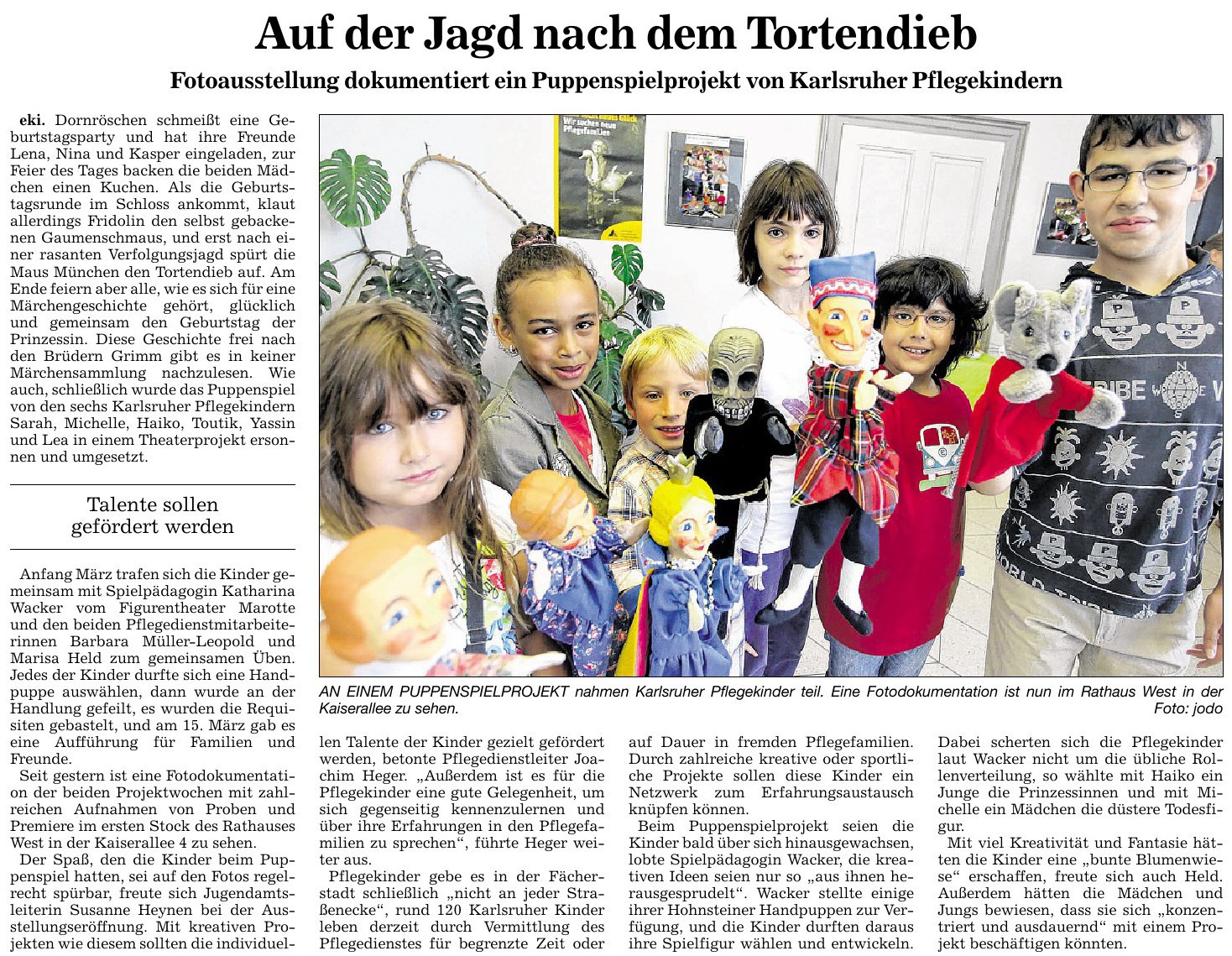 Referenzen Kristine Wacker Handpuppenspiel